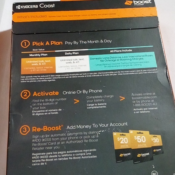 Boost Mobile Kyocera Coast Black Flip Cellular Phone New Unopened Cellphone NIB - Picture 5 of 8
